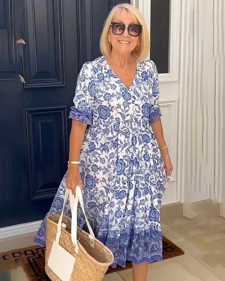 Arias - V-neck Bohemian Dress
