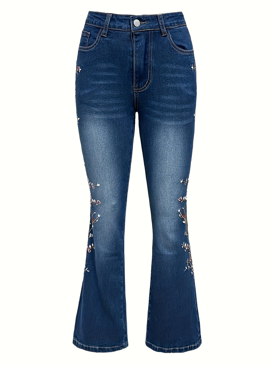 Bella – Floral Embroidered Flare Jeans