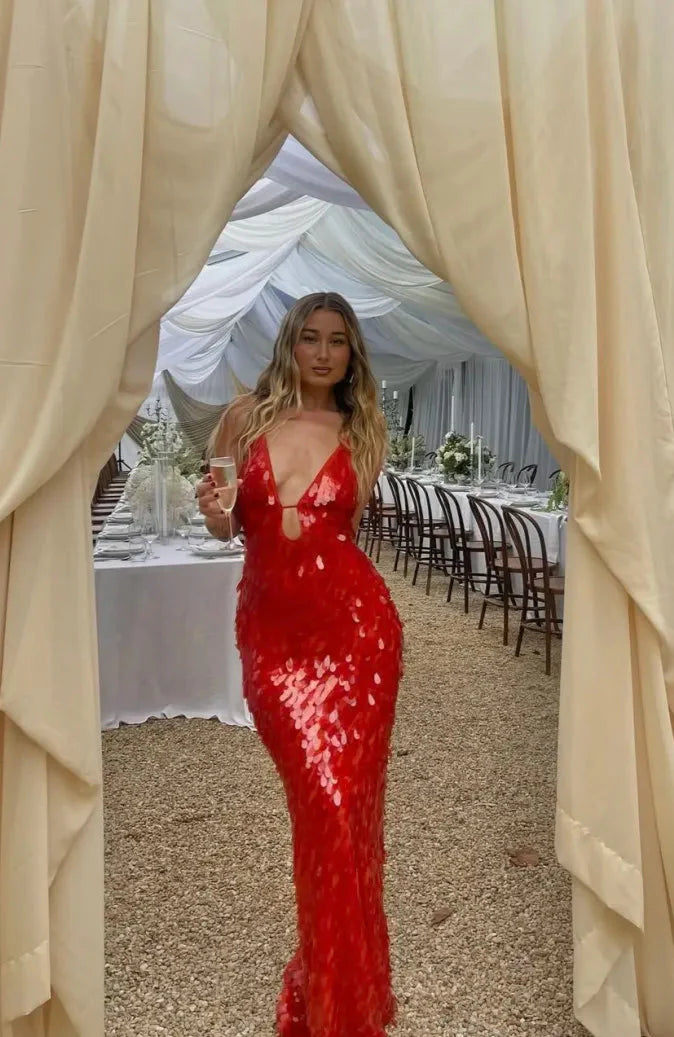 Isla - Backless Sequin Dress