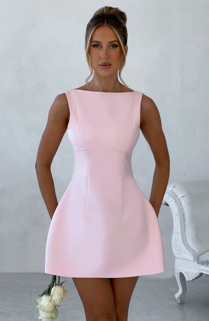 Lila Backless Mini Dress - Blush