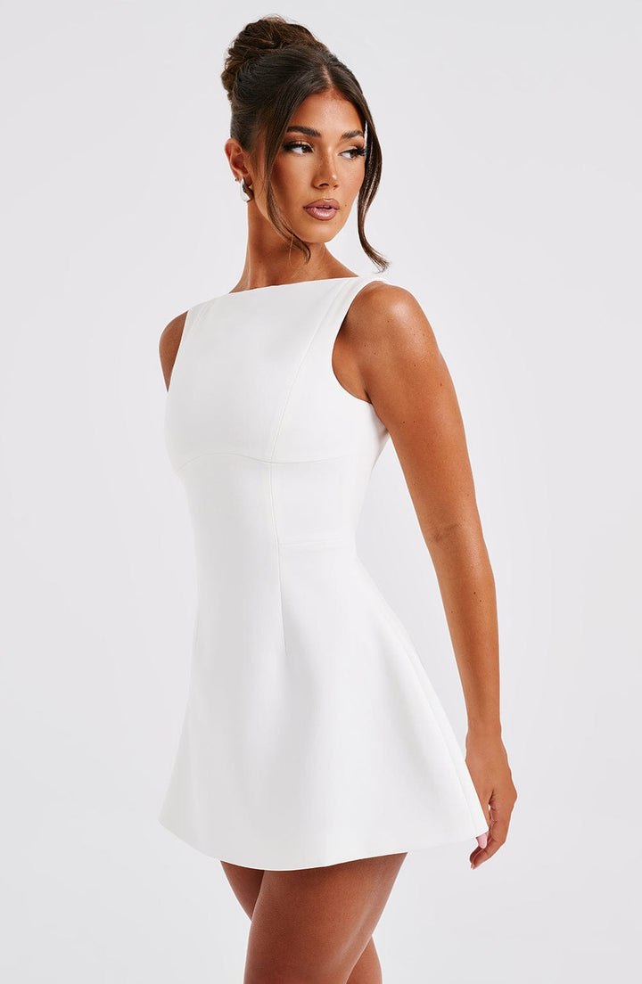 Lila Backless Mini Dress - White