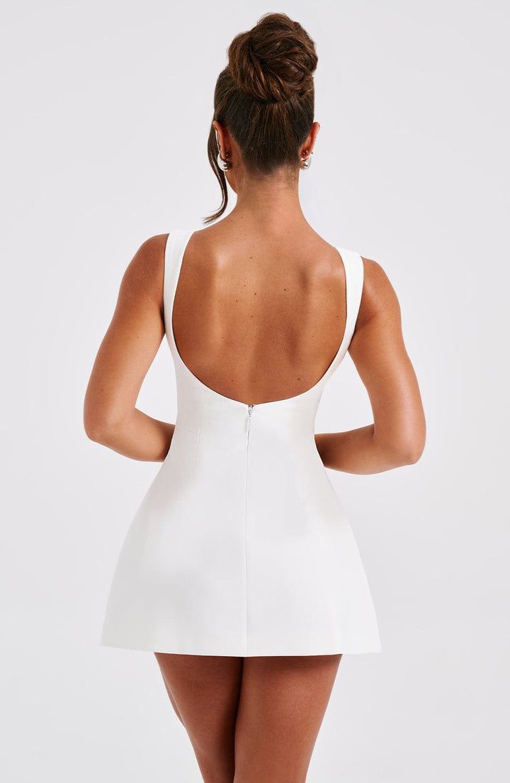 Lila Backless Mini Dress - White