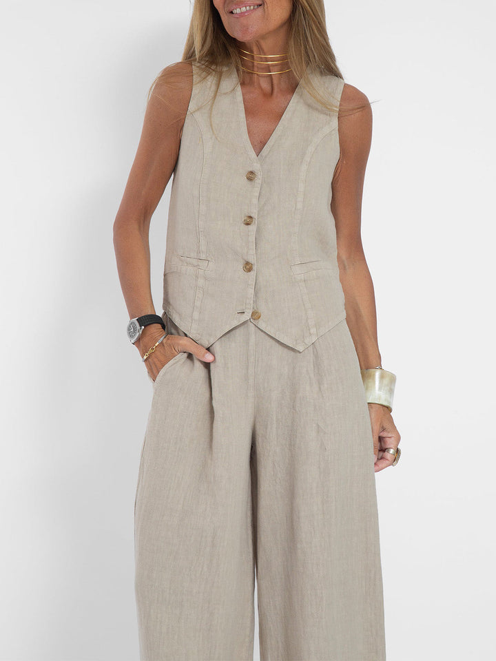 Ella - Vest & Wide Pants Set (Almost sold out)