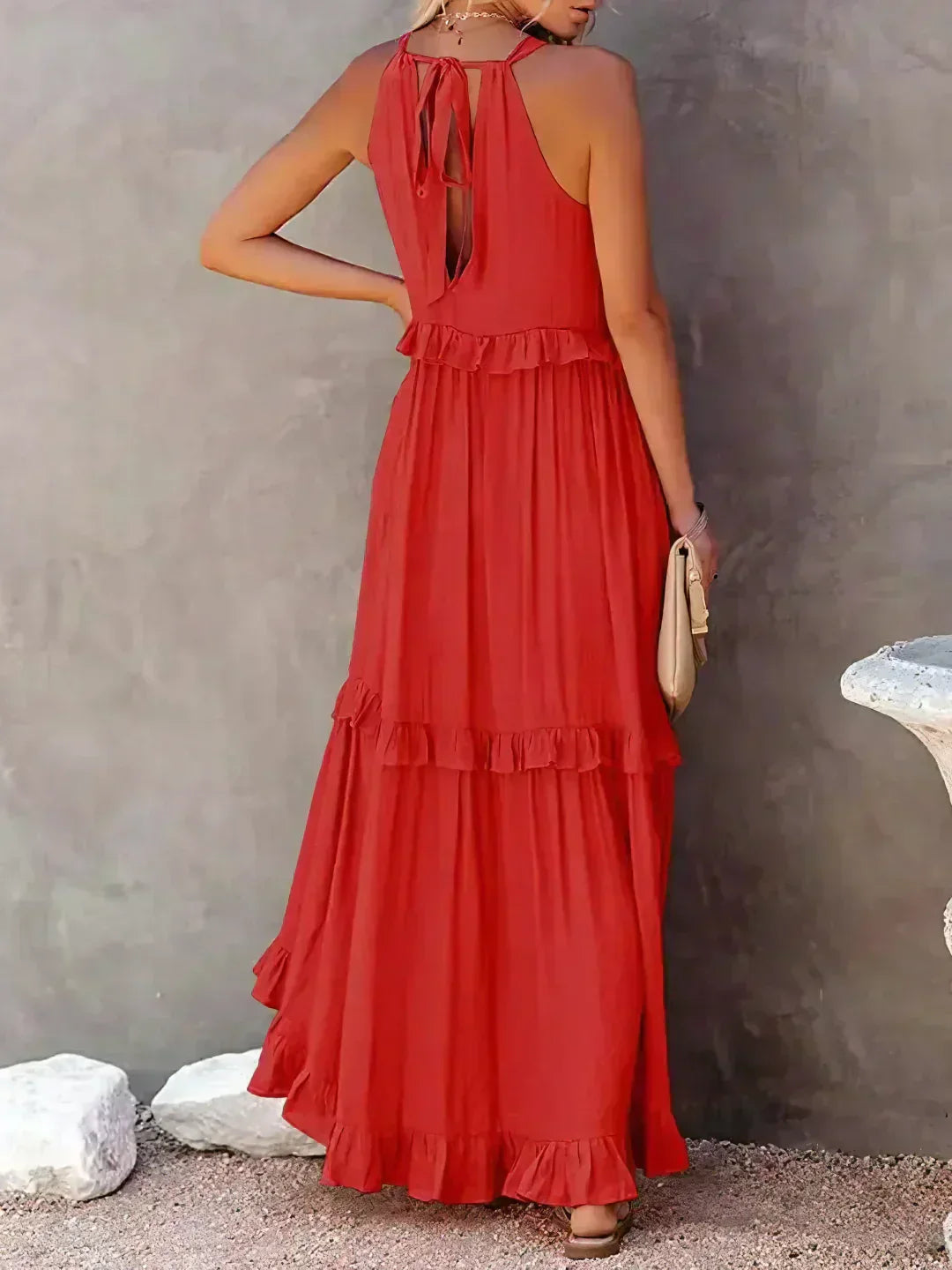 Sarah - Halter Ruffle Maxi Dress (Almost sold out)