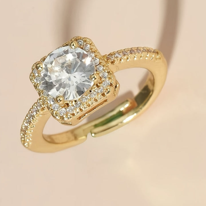 Sophia – Square Design Zirconia Open Ring