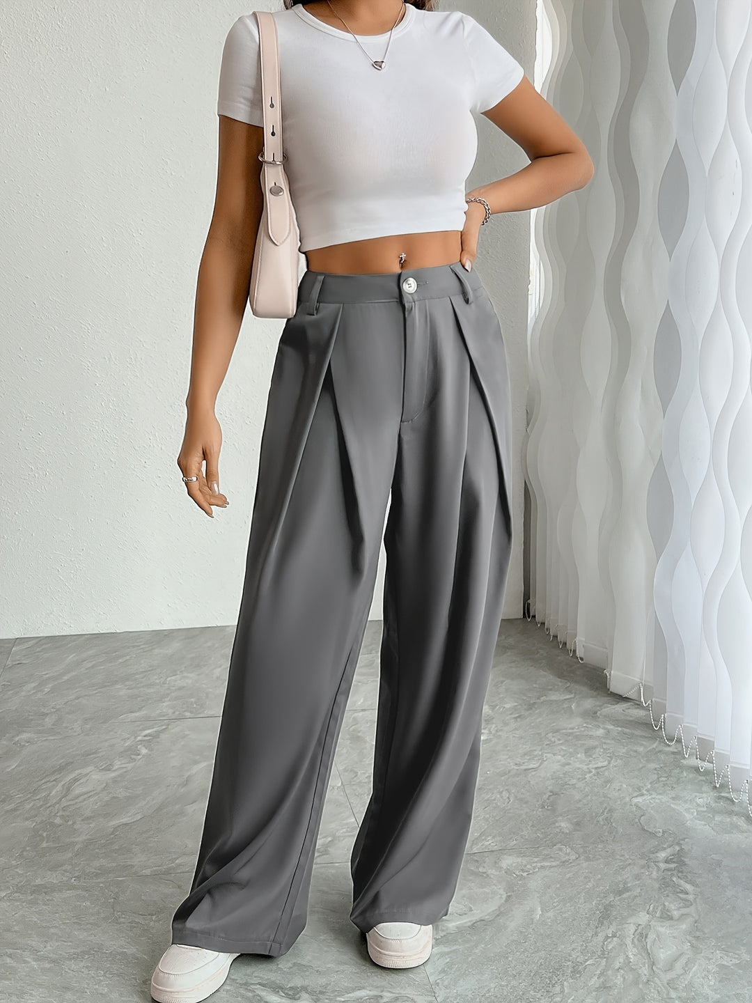 Vivian – Pleated Wide-Leg Suit Pants