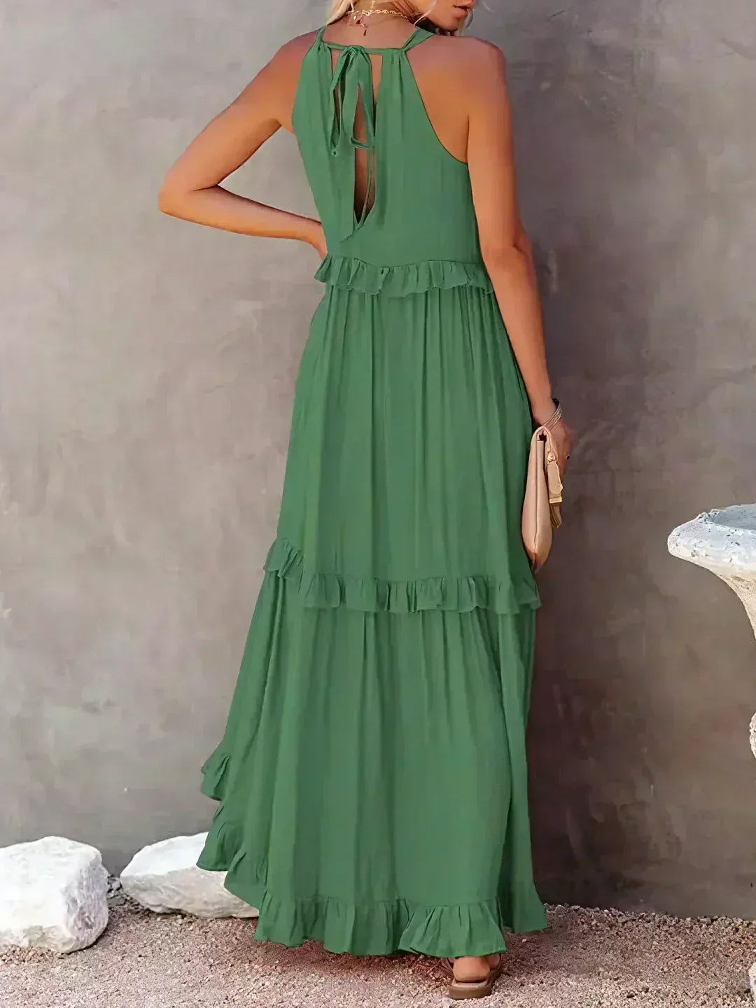 Sarah - Halter Ruffle Maxi Dress (Almost sold out)