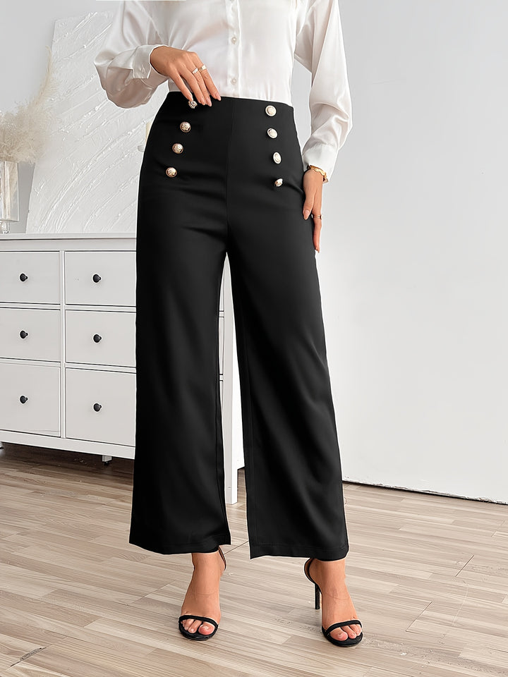 Sophia – Double-Button Wide-Leg Trousers
