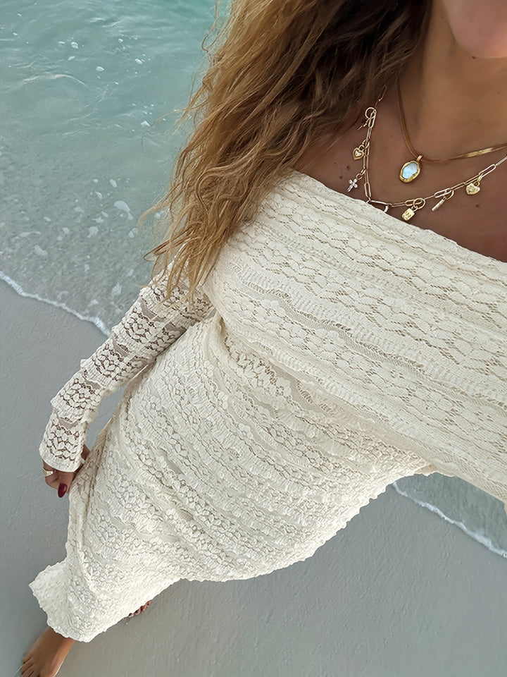 Celeste - Elegant Off-Shoulder Lace Dress