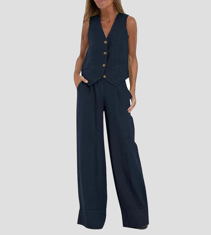 Ella - Vest & Wide Pants Set (Almost sold out)