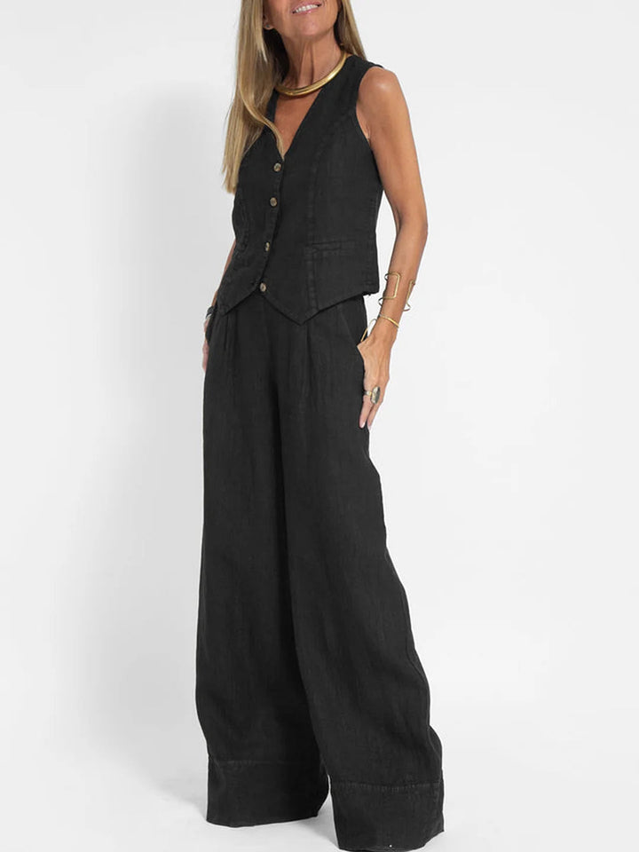Ella - Vest & Wide Pants Set (Almost sold out)