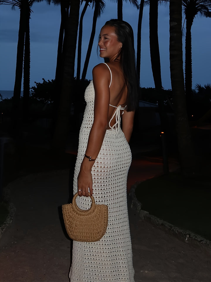 Selene - Elegant Backless Hollow Long Beach Dress
