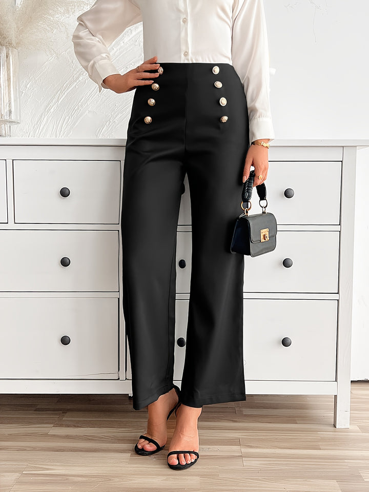 Sophia – Double-Button Wide-Leg Trousers