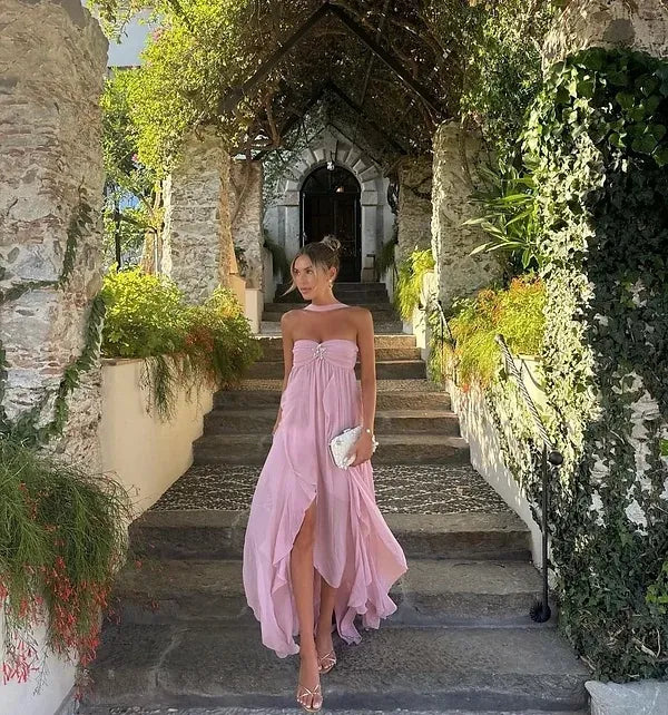 Lana - Elegant Ruffled Strapless Maxi Dress