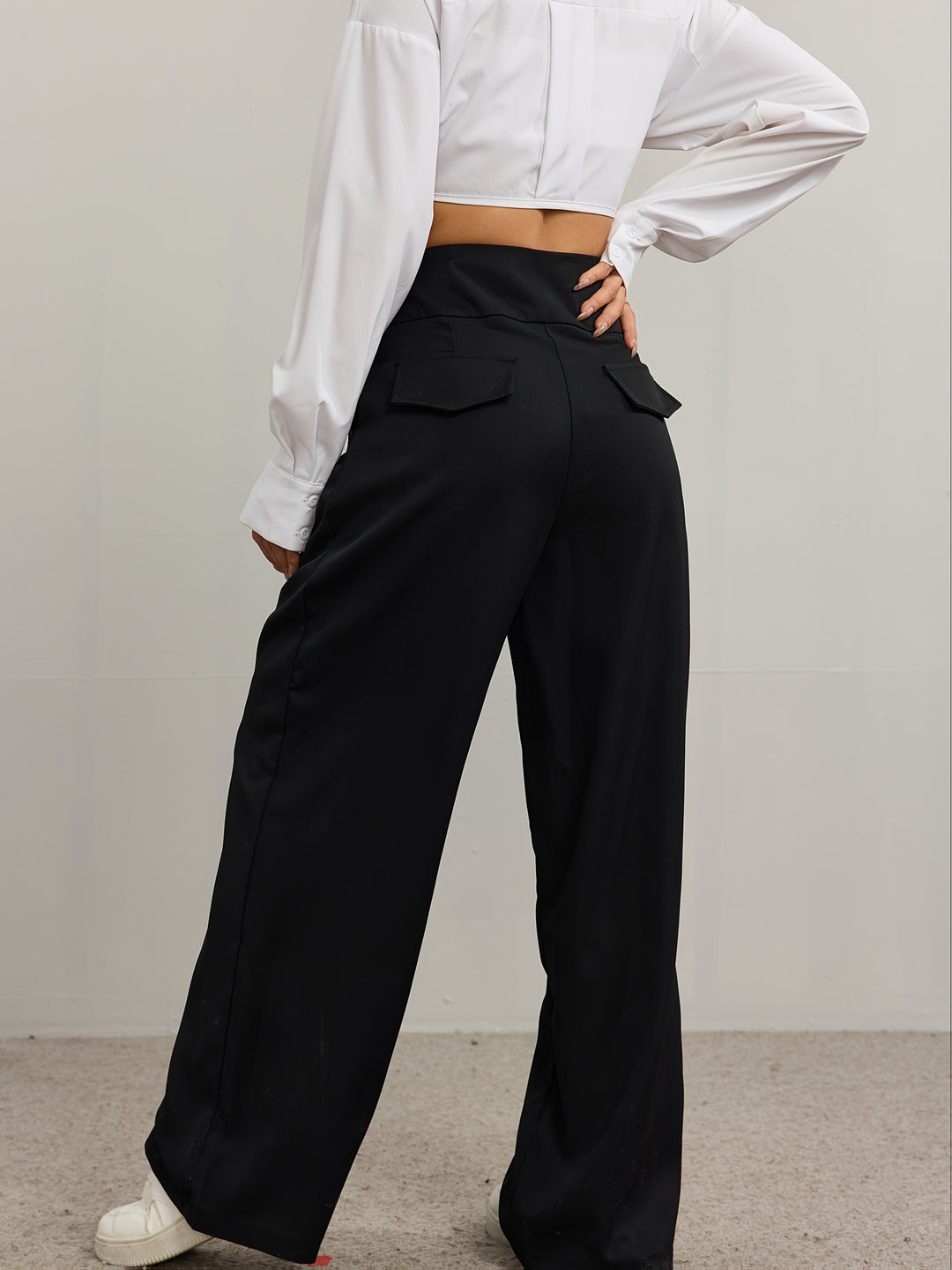Amara – Asymmetrical Flare Suit Trousers