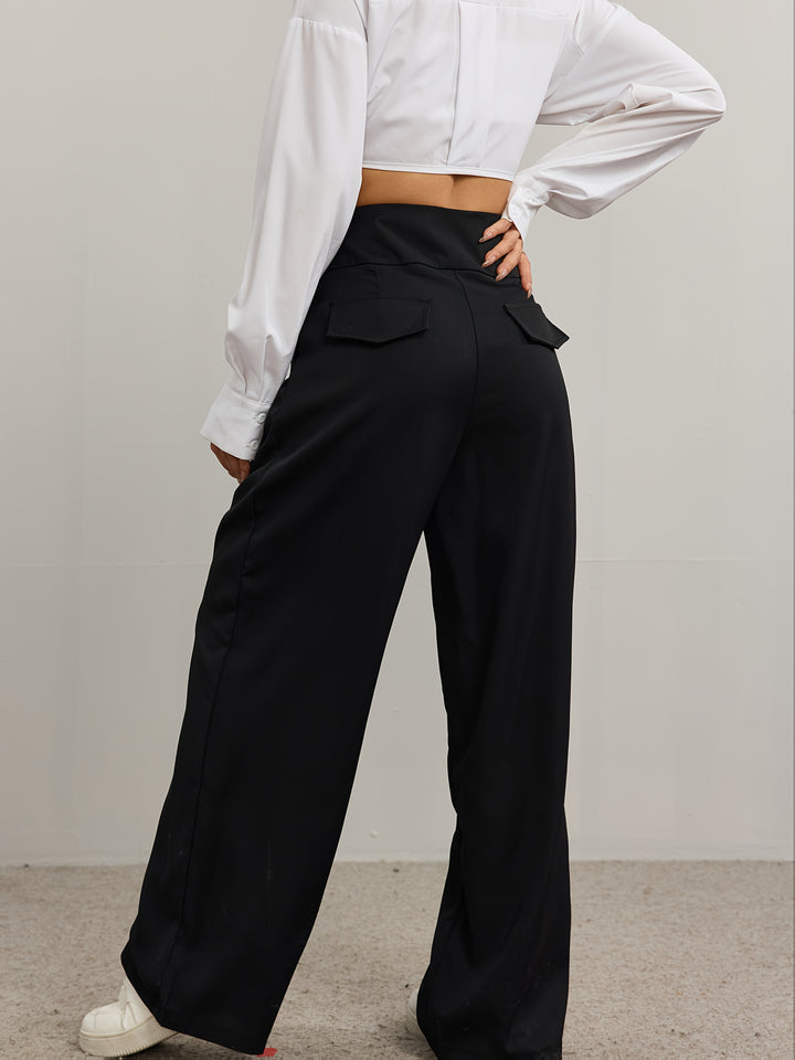 Amara – Asymmetrical Flare Suit Trousers