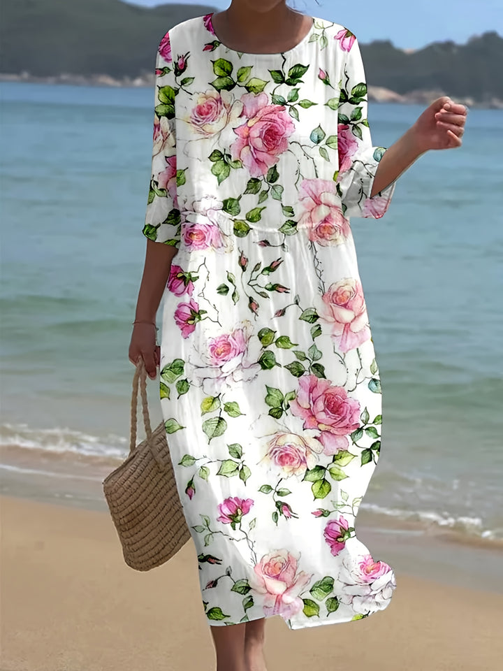 Sophie – Casual Floral Print Midi Dress
