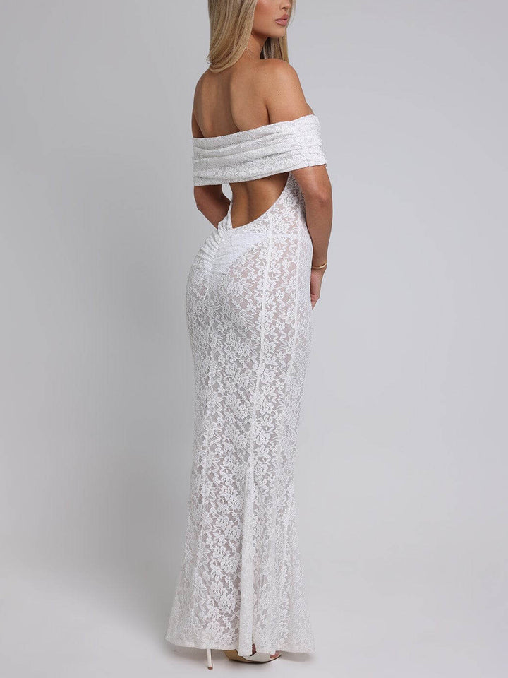 Darcy - Elegant Sexy Floral Lace Fishtail Maxi Dress