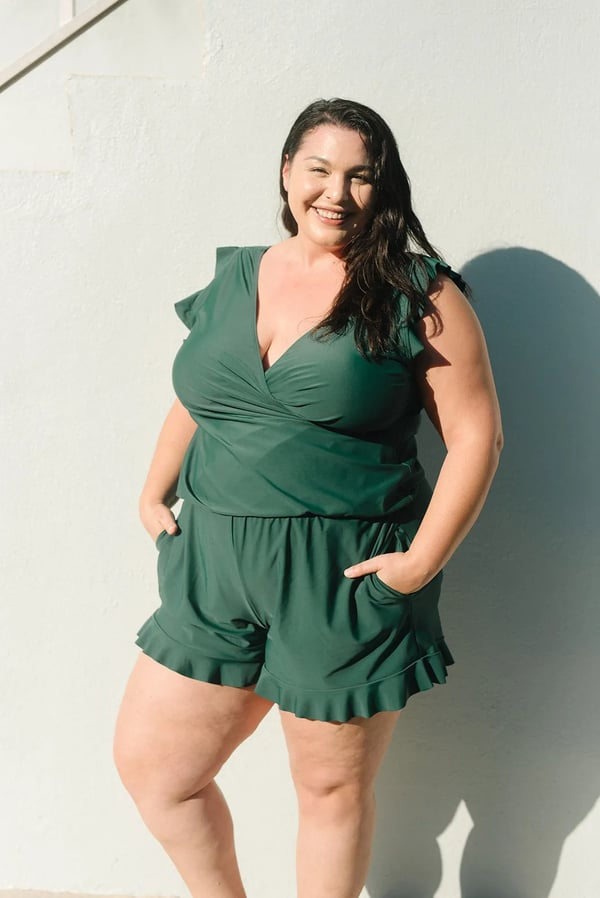Mary - Swimsuit with ruffles and bust support