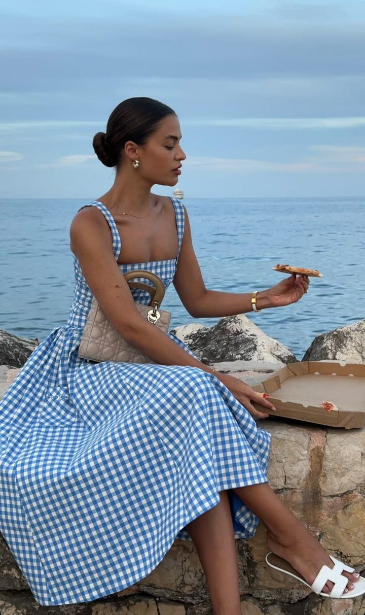 Ivy - Graceful Gingham Midi Dress