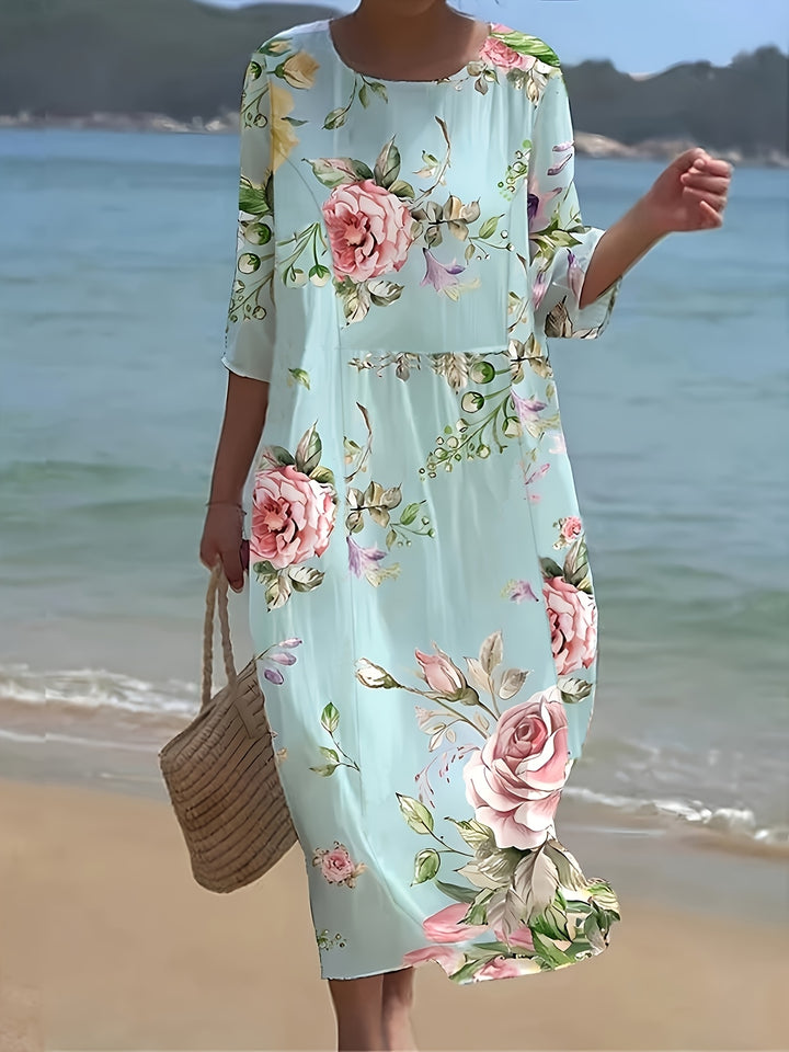 Sophie – Casual Floral Print Midi Dress