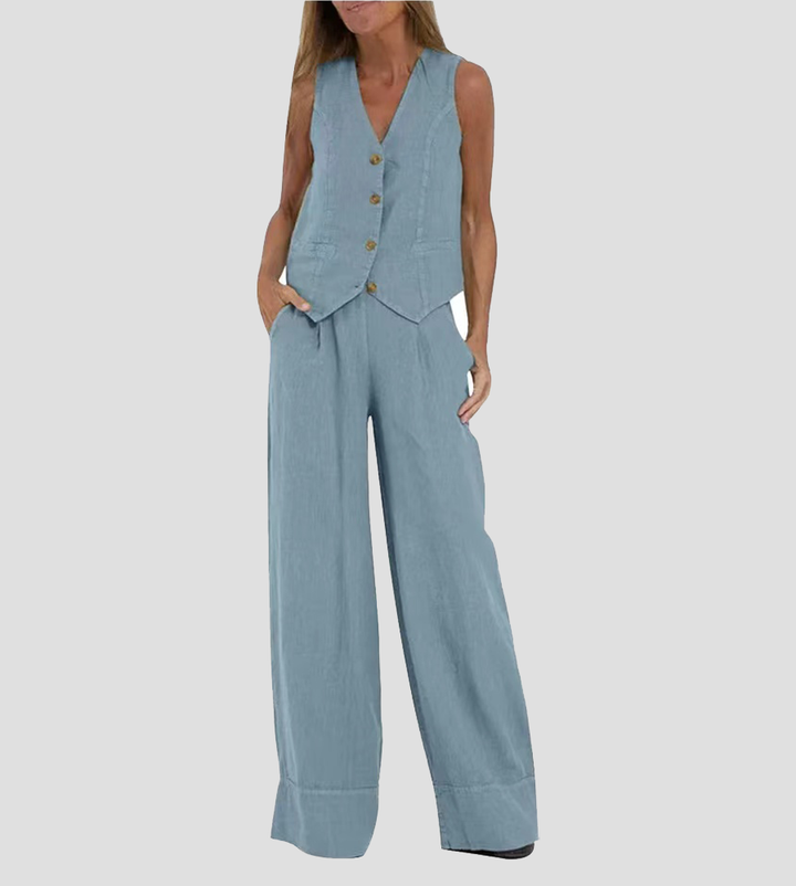 Ella - Vest & Wide Pants Set (Almost sold out)