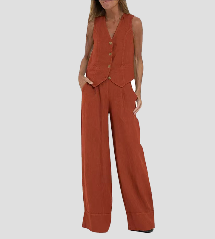 Ella - Vest & Wide Pants Set (Almost sold out)