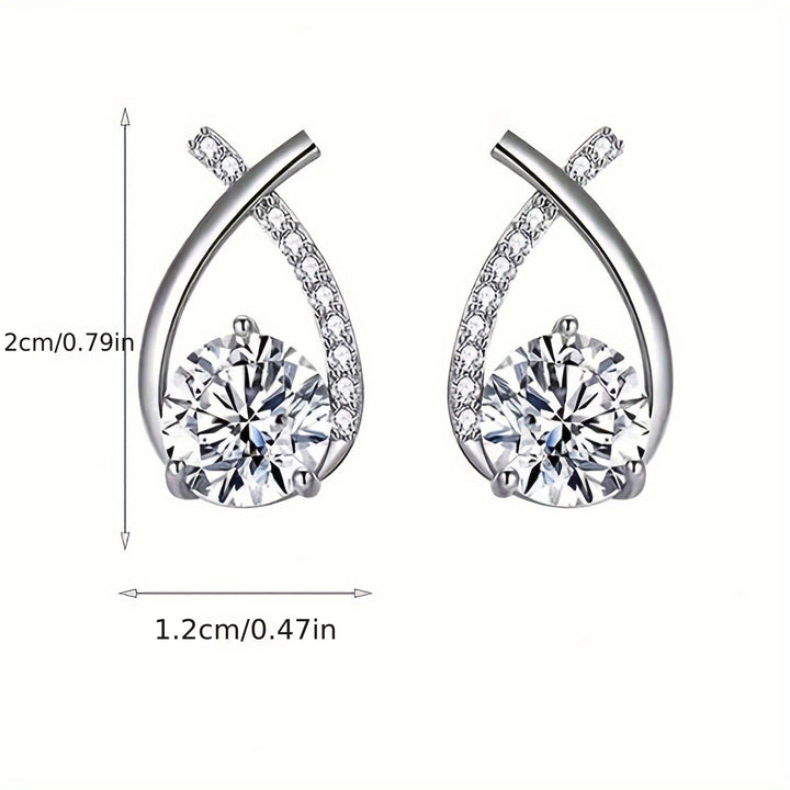 A Pair of Luxurious And Stylish Twist Waterdrop Cubic Earrings for Adornment.