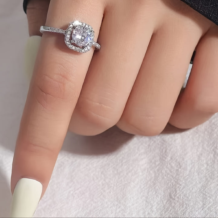 Sophia – Square Design Zirconia Open Ring