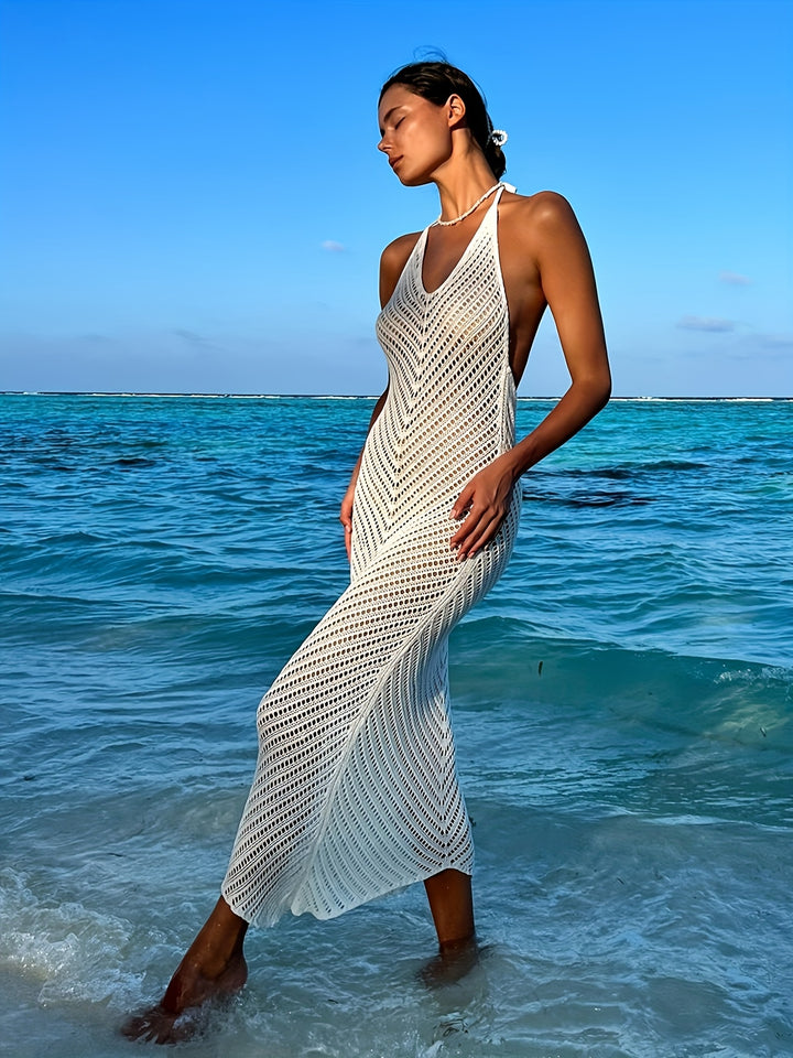 Luna - Halter Neck Backless Knitted Dress