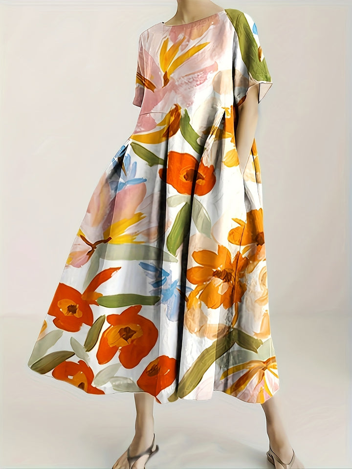 Olivia – Elegant Floral Print Casual Dress