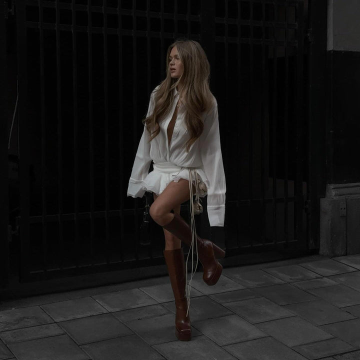Kate - Structured Flowy Mini Dress