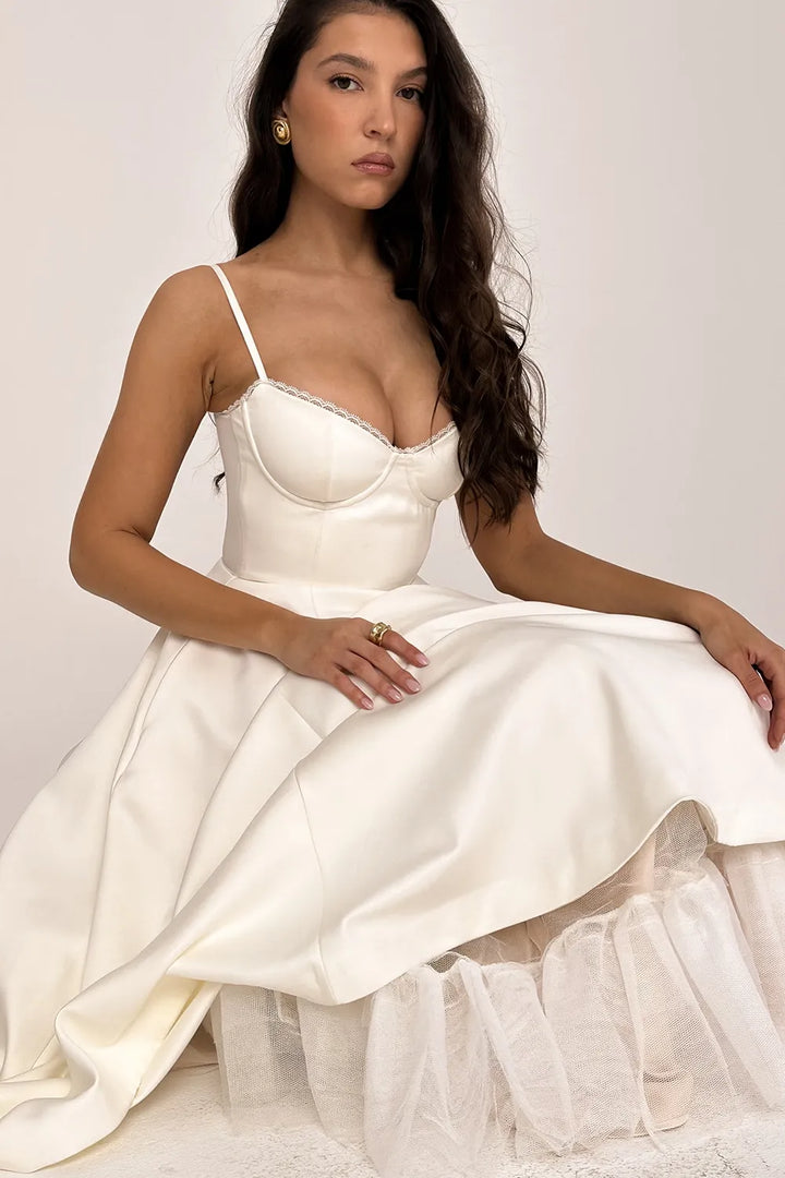 Selene Midi Dress - White