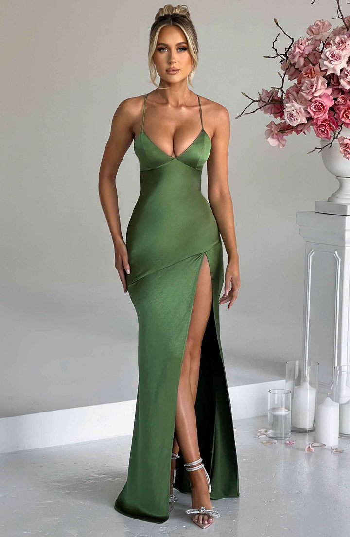 Alora | Silky Soft Satin Maxi Dress
