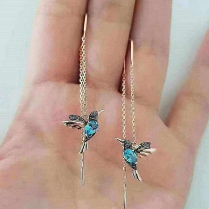 Elysia – Hummingbird Enamel & Zirconia earrings