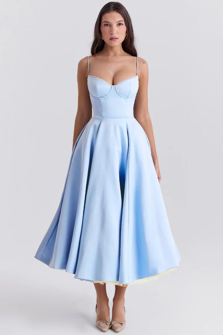 Selene Midi Dress - Blue