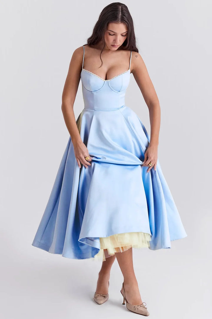 Selene Midi Dress - Blue
