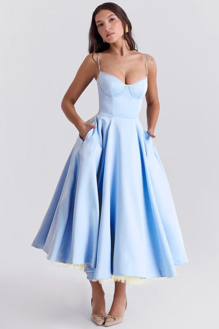 Selene Midi Dress - Blue