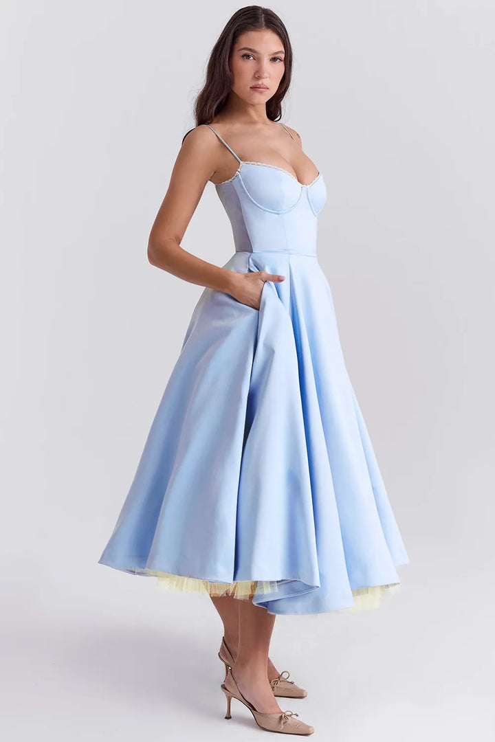 Selene Midi Dress - Blue