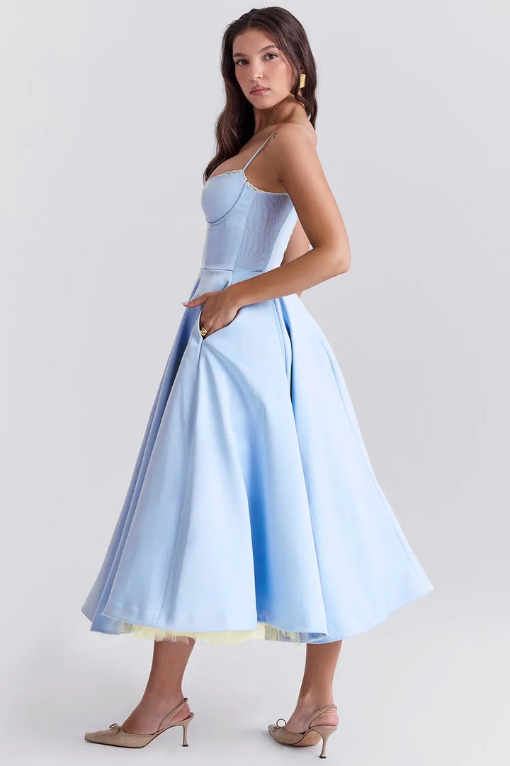 Selene Midi Dress - Blue