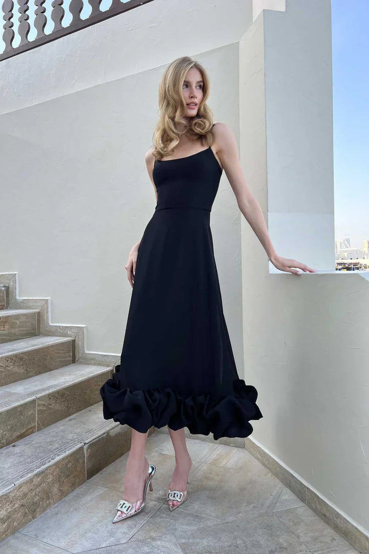 Reina Midi Dress - Black