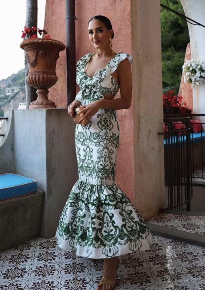 Cassie - Romantic Ruffled Maxi Dress