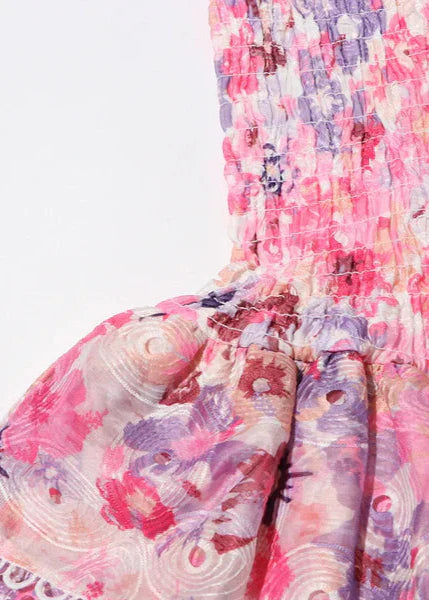 Coleen - Flirty Floral Strapless Mini Dress