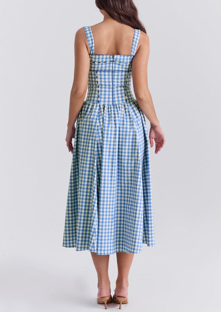 Ivy - Graceful Gingham Midi Dress