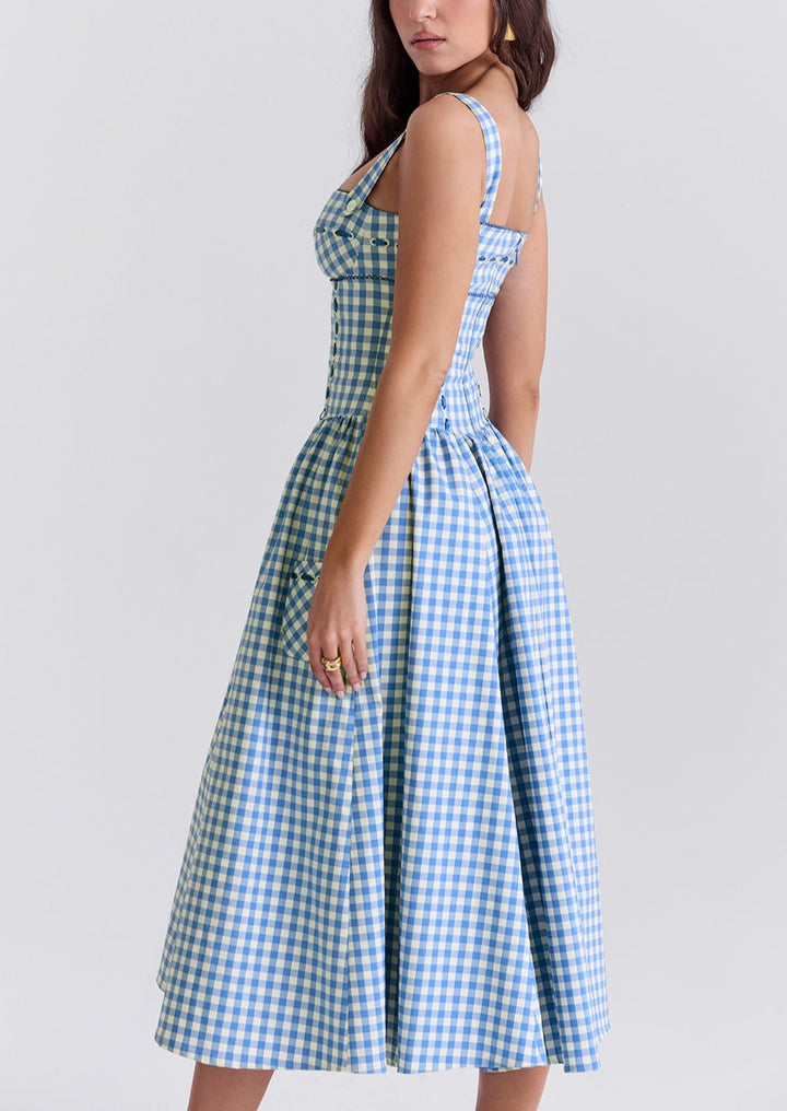Ivy - Graceful Gingham Midi Dress