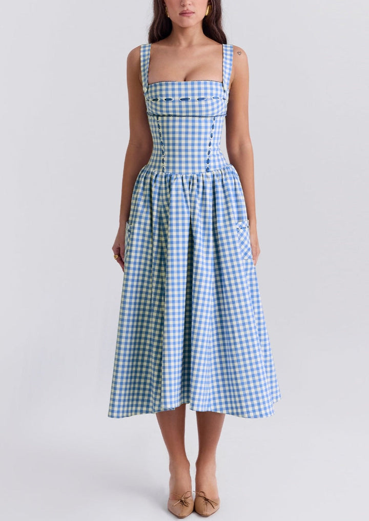 Ivy - Graceful Gingham Midi Dress