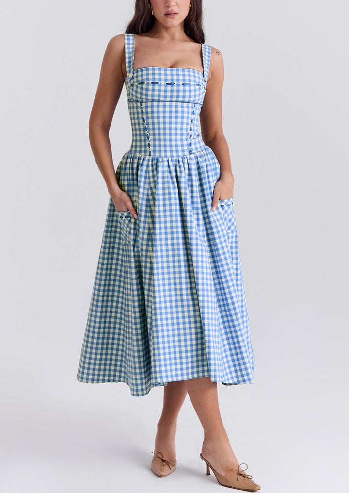 Ivy - Graceful Gingham Midi Dress