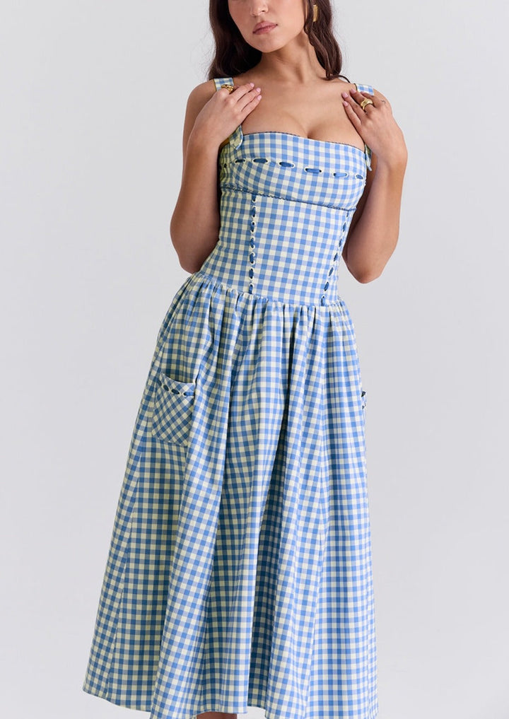 Ivy - Graceful Gingham Midi Dress