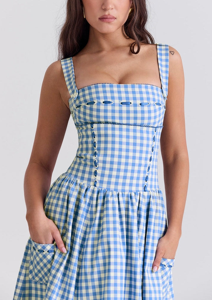 Ivy - Graceful Gingham Midi Dress