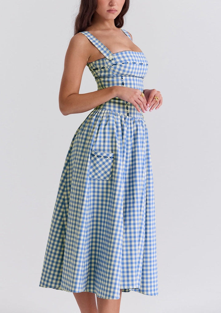 Ivy - Graceful Gingham Midi Dress